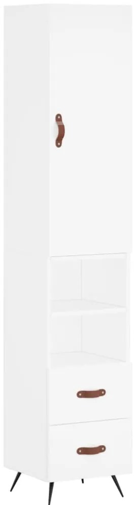 vidaXL Ντουλάπι Λευκό 34,5 x 34 x 180 εκ. από Επεξεργασμένο Ξύλο