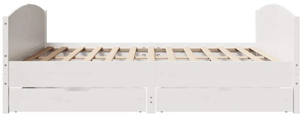 vidaXL Σκελετός Κρεβ. Χωρίς Στρώμα Λευκό 200x200 εκ Μασίφ Πεύκο