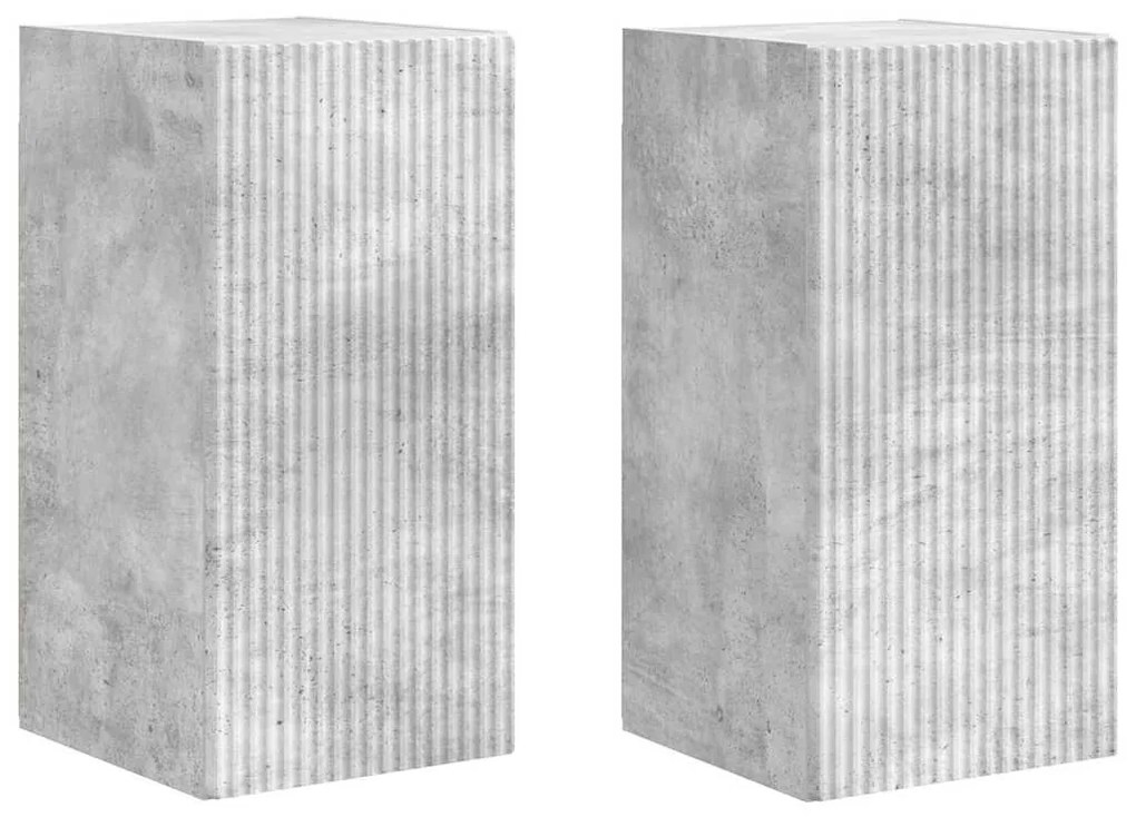 vidaXL Ντουλάπι Τηλεόρασης Τοίχου 2 pcs Σκυρόδεμα 30 x 31 x 60 εκ