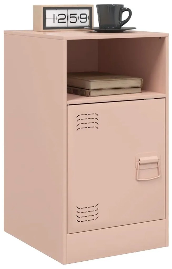 vidaXL Κομοδίνο Ροζ 34,5x39x62 εκ. από Χάλυβα