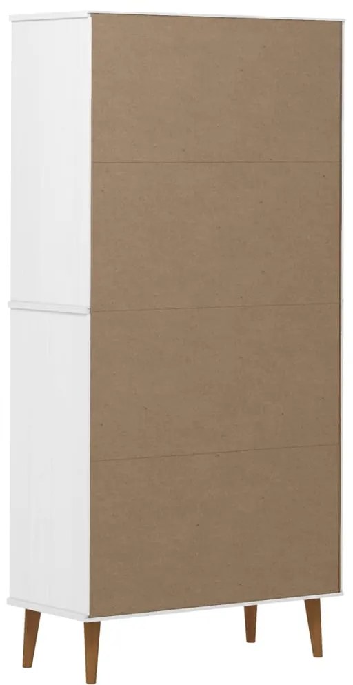 vidaXL Βιβλιοθήκη MOLDE Λευκή 85x35x170,5 εκ. από Μασίφ Ξύλο Πεύκου