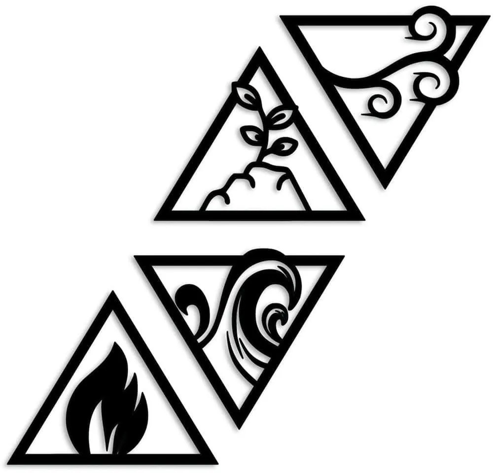 Διακοσμητικό Τοίχου For Elements (Σετ 4Τμχ) 891TNL3723 30x25cm Black Wallity Metal