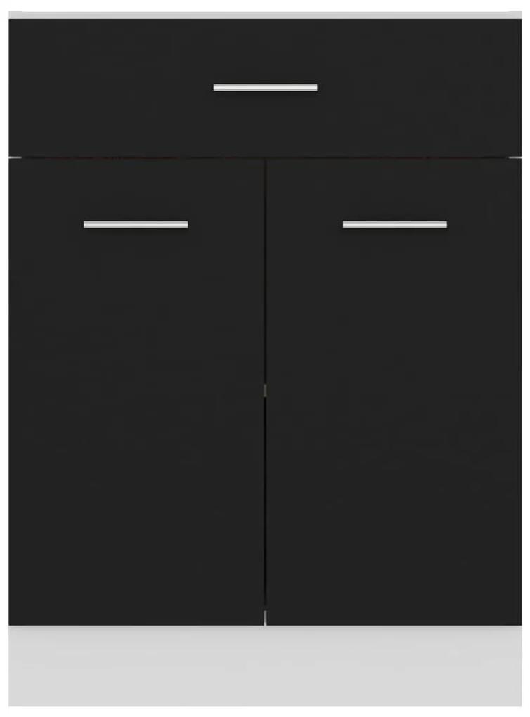 vidaXL Ντουλάπι με Συρτάρι Μαύρο 60x46x81,5 εκ. Επεξ. Ξύλο