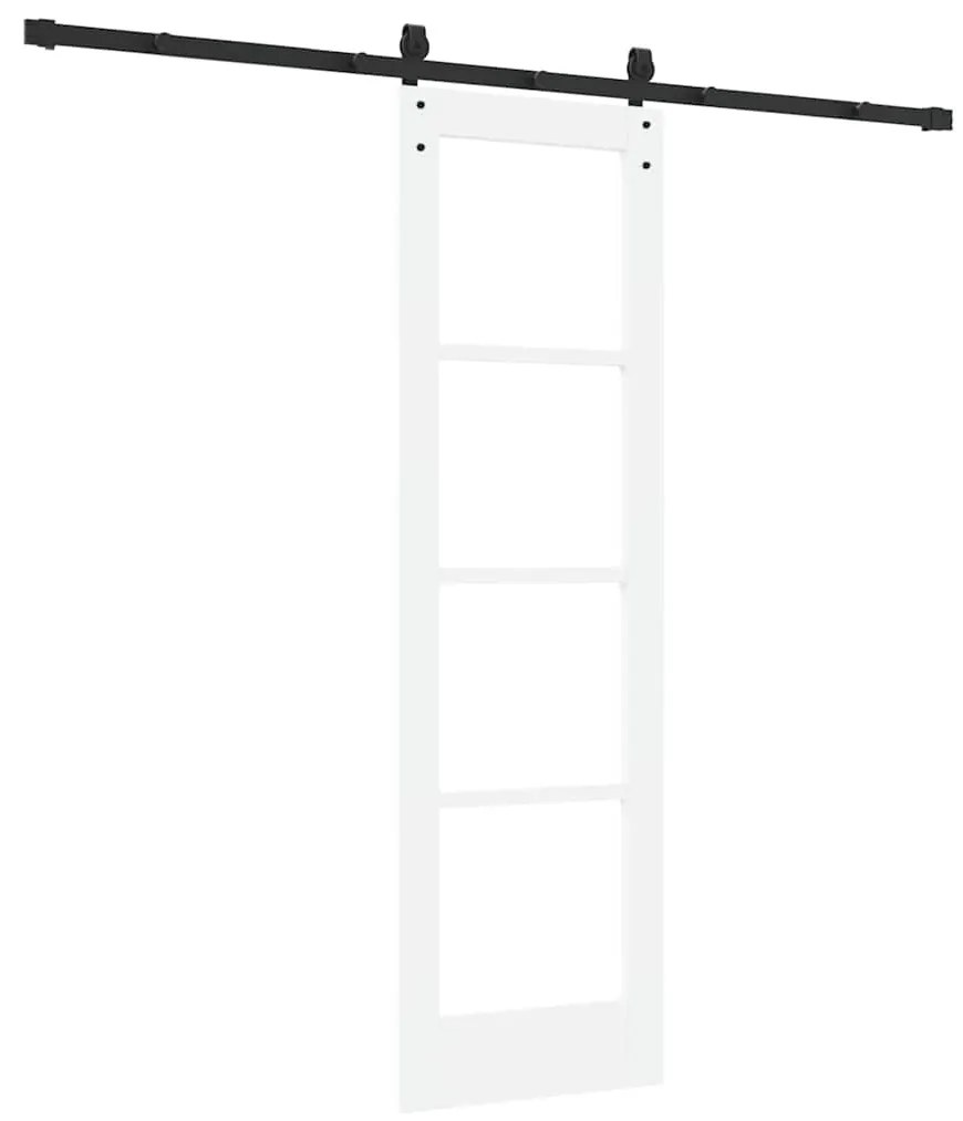 vidaXL Συρόμενη Πόρτα Λευκό 61 x 198.5 εκ. Ξύλο και μέταλλο