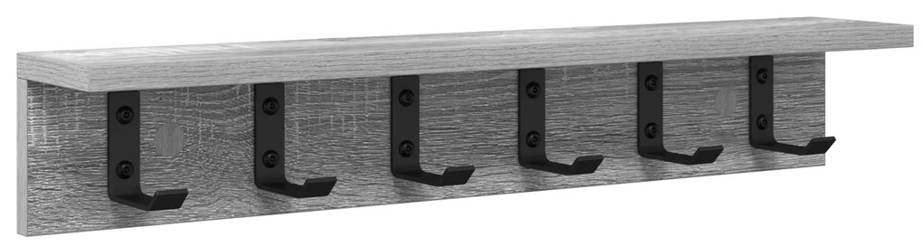 vidaXL Τοίχου Κρεμάστρα με ράφι Γκρι sonoma 60 x 10.5 x 10.5 εκ