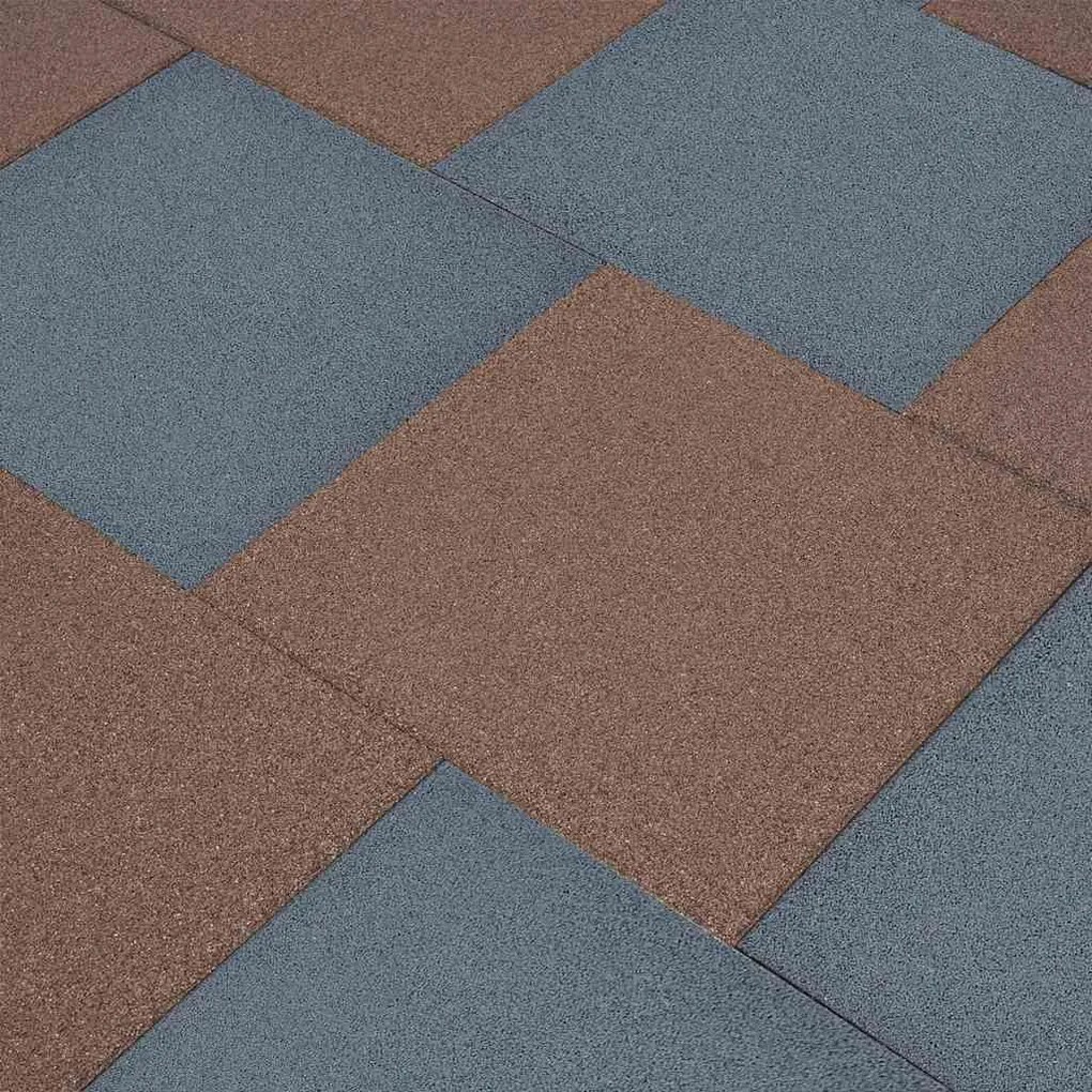 vidaXL Πλάκες Δαπέδου Ασφαλείας 10 τεμ. Γκρι 50x50x3 εκ. Καουτσούκ