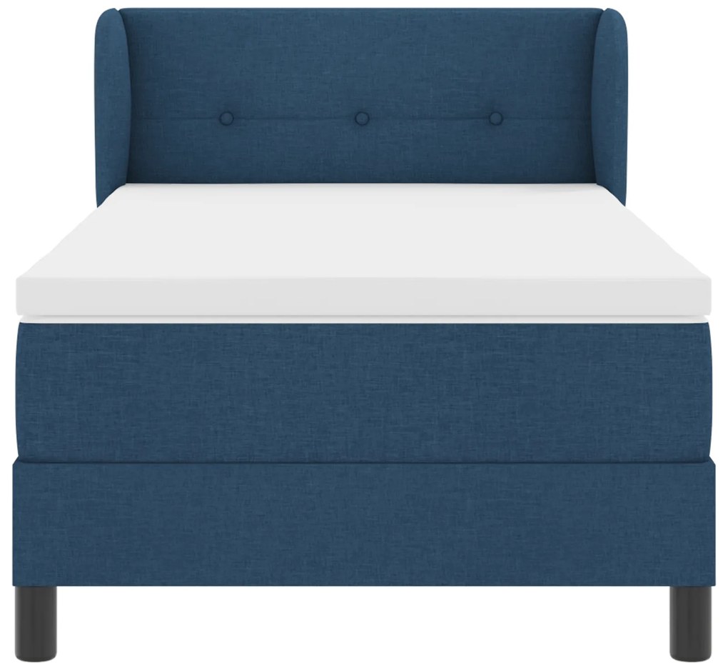 vidaXL Κρεβάτι Box Spring με Στρώμα Μπλε 80x200 εκ. Υφάσματος