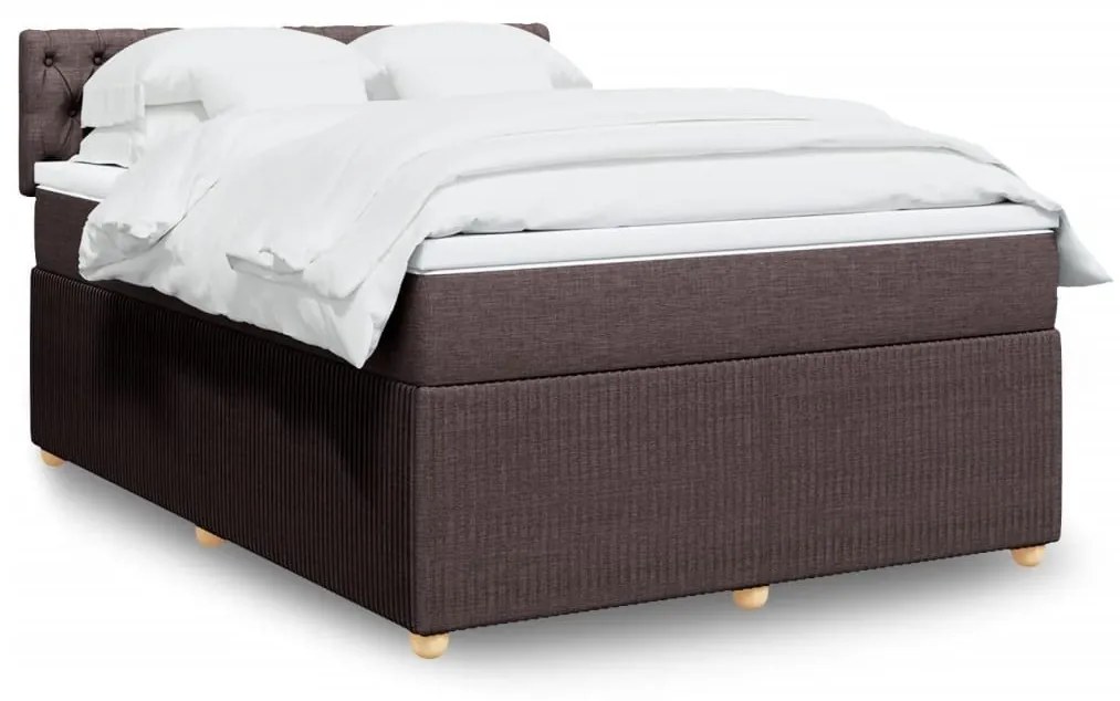 ΚΡΕΒΑΤΙ BOXSPRING ΜΕ ΣΤΡΩΜΑ ΣΚΟΥΡΟ ΚΑΦΕ 140X190 ΕΚ. ΥΦΑΣΜΑΤΙΝΟ 3289761