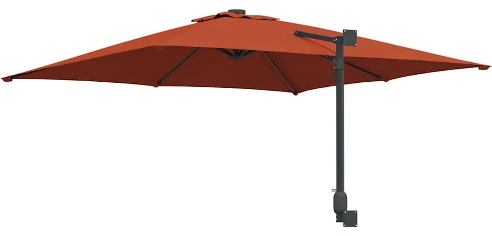 vidaXL Ομπρέλα Κήπου Κόκκινο, Μαύρο 248.5 x 247.5 x 160 εκ.