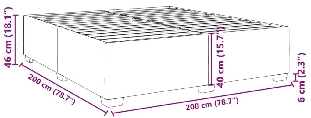 Σκελετός Κρεβατιού Χωρίς Στρώμα Μπλε 200x200 εκ.Υφασμάτινο - Μπλε