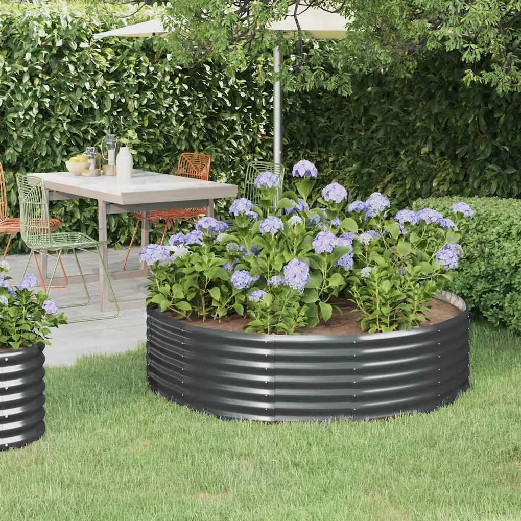 vidaXL Ζαρντινιέρα Ανθρακί 140x140x36εκ Γαλβανισμένος χάλυβας