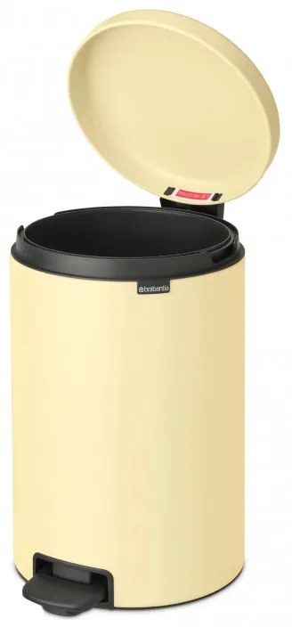 Κάδος απορριμμάτων με πεντάλ Brabantia NewIcon 649044, 20 l, Ομαλό κλείσιμο, Αντιολισθητική βάση, Κίτρινο