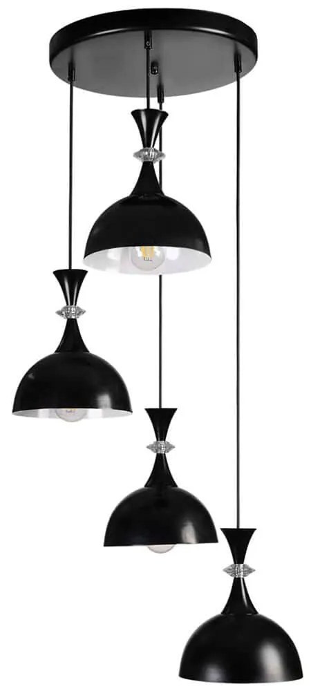 Φωτιστικό Οροφής 534LUN3878 Φ25x70cm 4xE27 40W Black Opviq