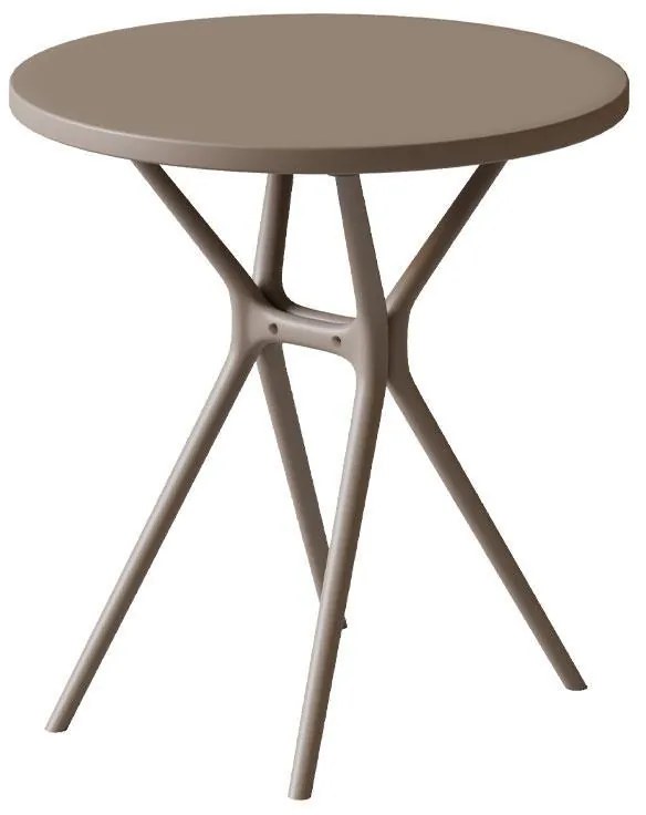 Τραπέζι FL7 Fylliana Στρογγυλό Πολυπροπυλενίου Cappuccino 70x70x71 εκ. 2αδα 70x70x71 εκ.