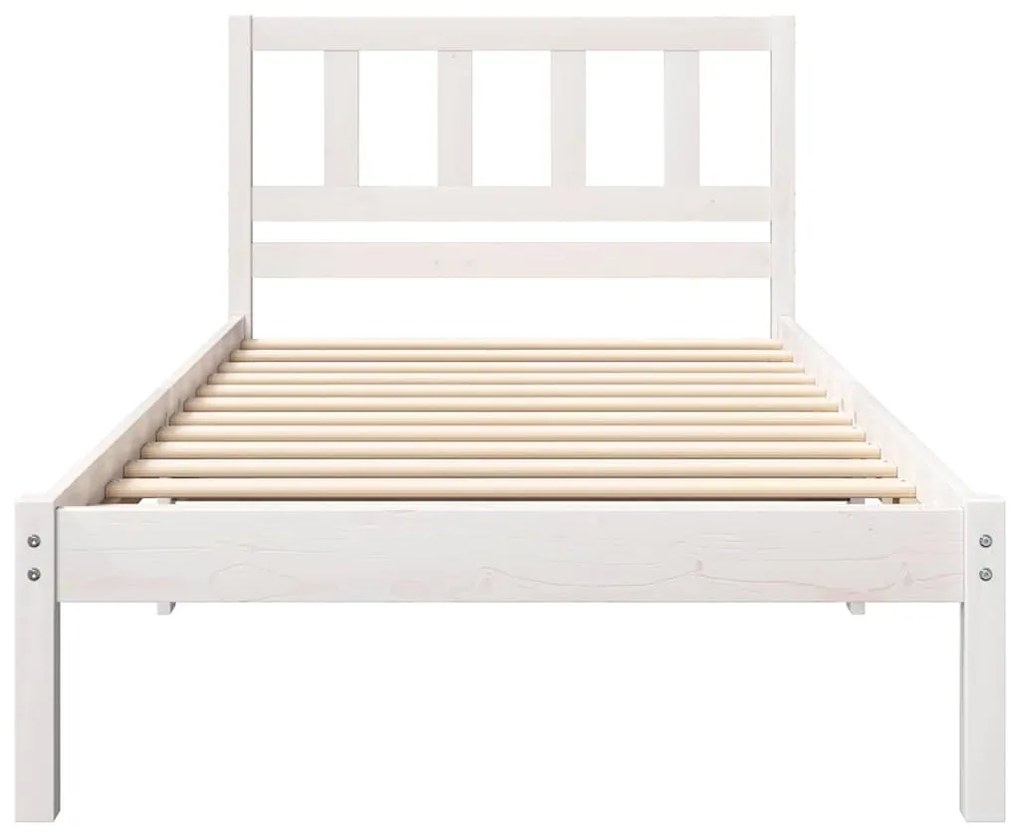 vidaXL Σκελετός Κρεβατιού Λευκό 75 x 190 cm Μασίφ ξύλο πεύκου