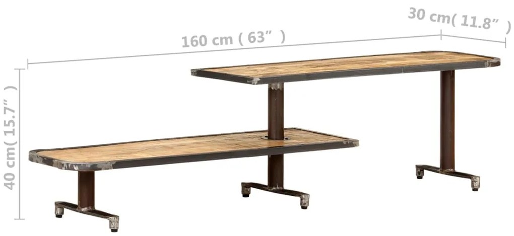 vidaXL Έπιπλο Τηλεόρασης 160 x 30 x 40 εκ. από Μασίφ Ξύλο Μάνγκο