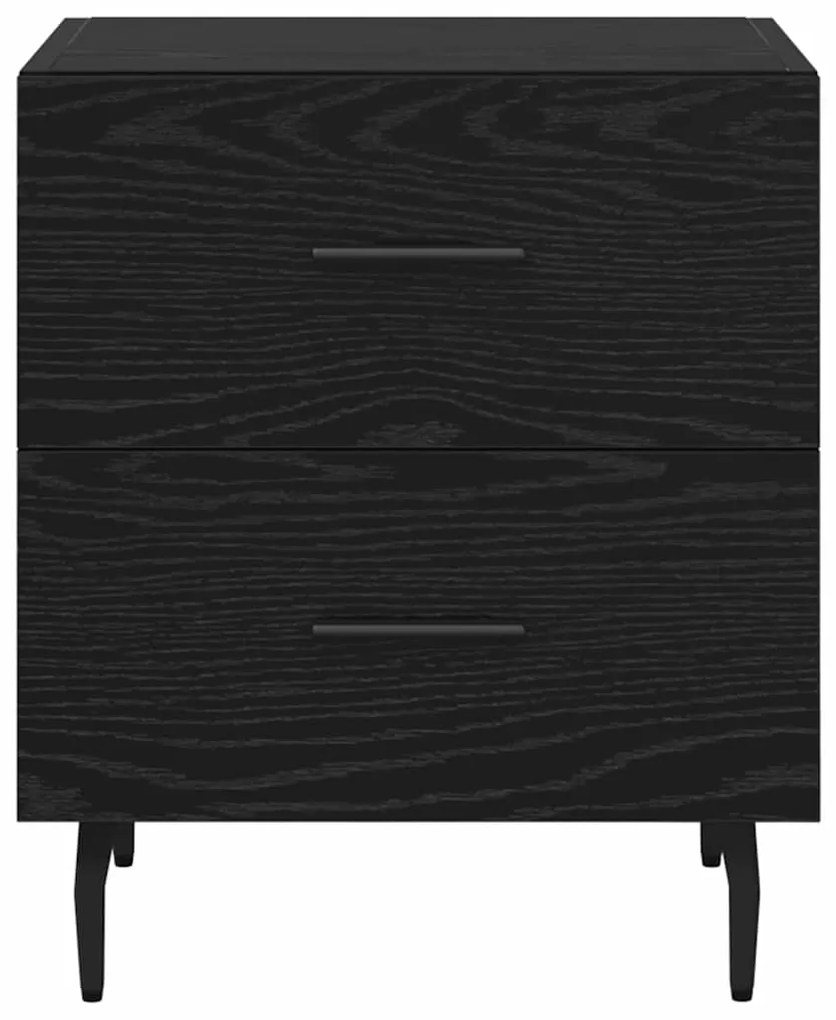 vidaXL Κομοδίνο 2 pcs Μαύρη Οξυά 40 x 35 x 47,5 εκ Επεξεργασμένο ξύλο