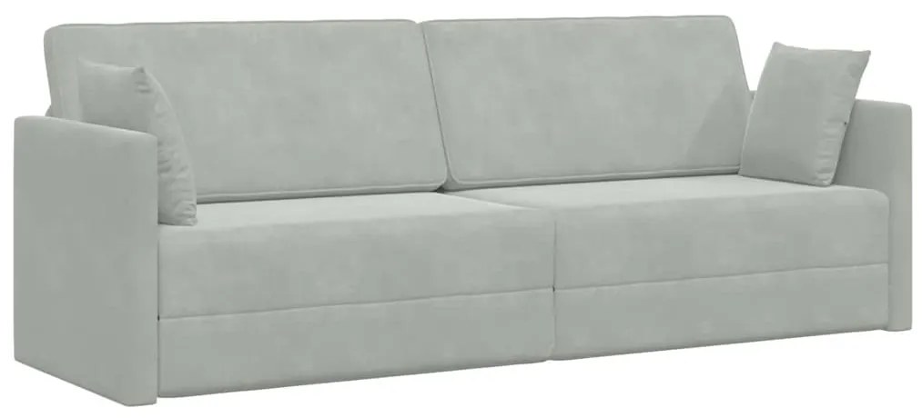 vidaXL Καναπές-κρεβάτι Ανοιχτό γκρι 213 x 76 x 77 εκ Βελούδο