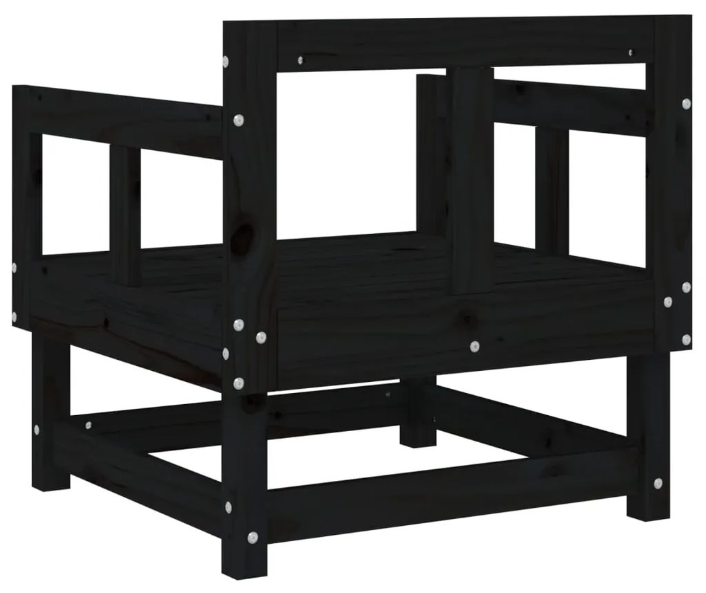 vidaXL Καρέκλες Κήπου 2 τεμ. Μαύρες από Μασίφ Ξύλο Πεύκου