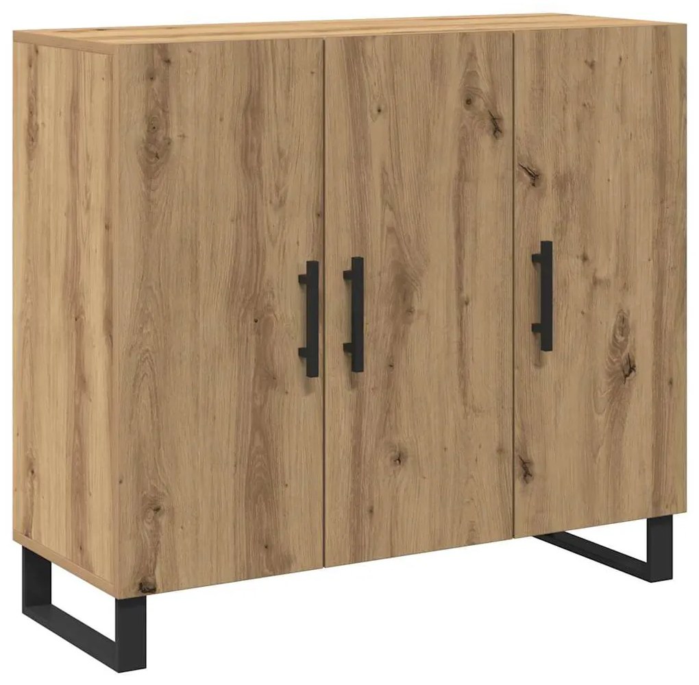 vidaXL Πλαϊνό γραφείο artisan δρυς 90 x 34 x 80 εκ. Επεξεργασμένο ξύλο