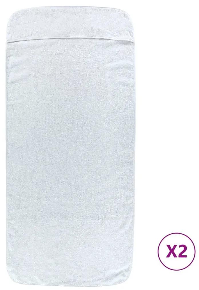 Πετσέτες Θαλάσσης 2 τεμ. Λευκές 75 x 200 εκ. Ύφασμα 400 GSM - Λευκό