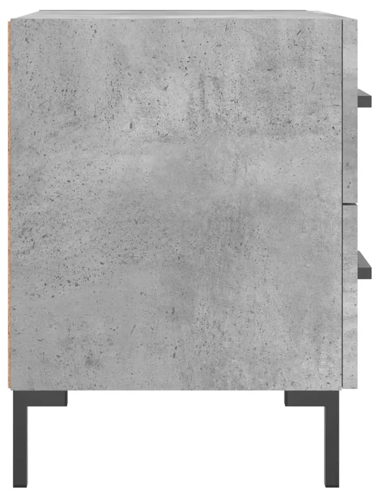 vidaXL Κομοδίνα 2 τεμ. Γκρι Σκυροδεμ. 40 x 35 x 47,5 εκ. Επεξεργ. Ξύλο