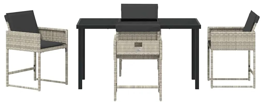 vidaXL Σέτ φαγητού για κήπο 5 pcs Ανοιχτό γκρι συνθετικό ρατάν