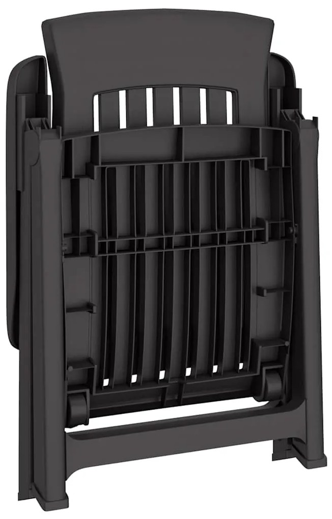 vidaXL Καρέκλες Κήπου Ανακλινόμενες 2 τεμ. Ανθρακί από Πολυπροπυλένιο