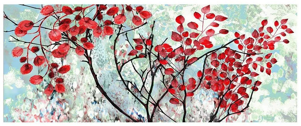 Πίνακας Καμβάς 451ERN1183 120x50cm Multi-Red Wallity Οριζόντιοι Ξύλο, Καμβάς