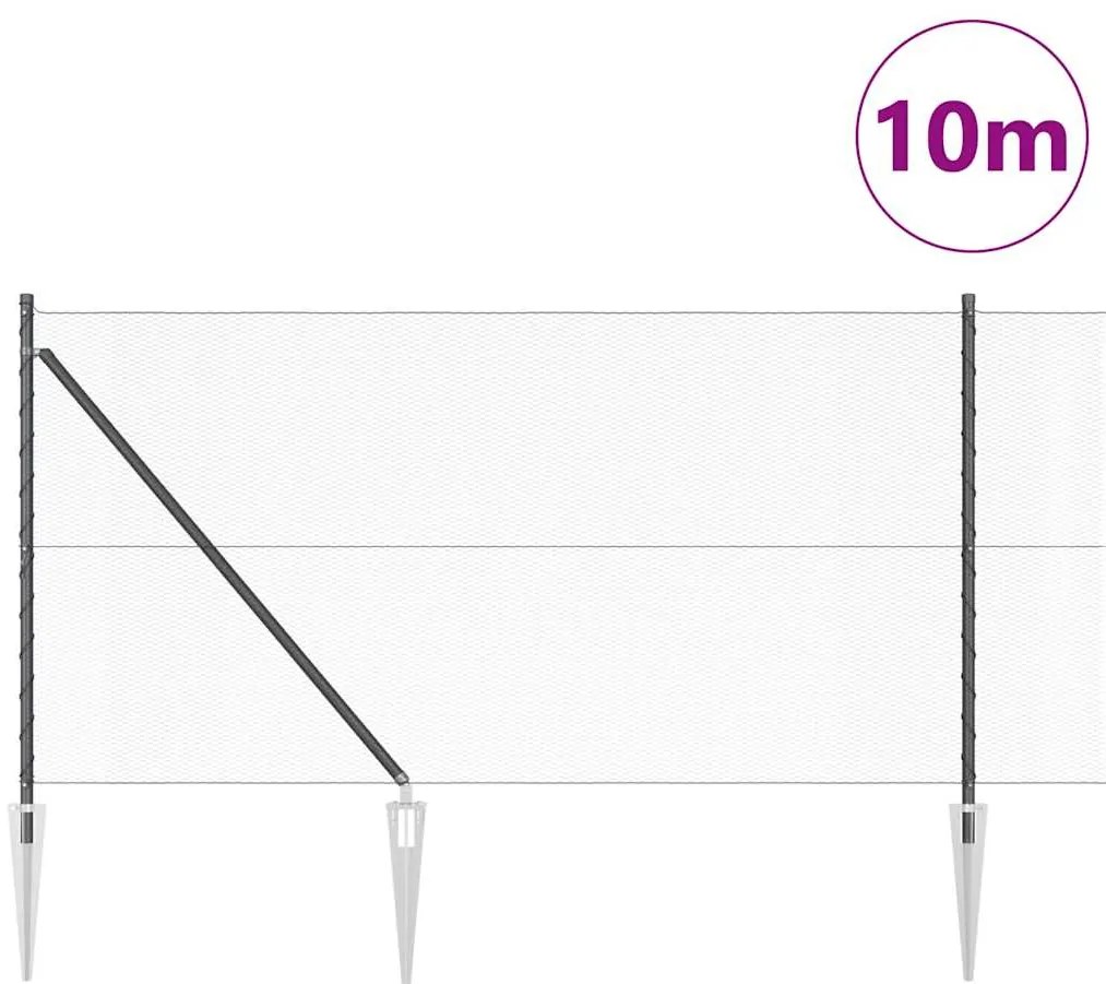 vidaXL Εξαγωνικός Φράκτης Γκρι 1 x 10m Χάλυβας