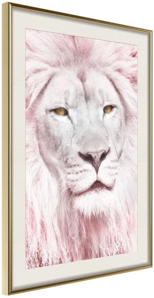 Αφίσα - Dreamy Lion - 20x30 - Χρυσό - Με πασπαρτού