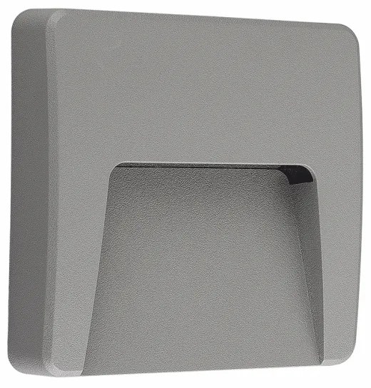 LED WALL SQUARE LUMINAIRE GREY 230V AC IP65 3W 3000K 200LM RA80 - SLIM42 - SLIM42