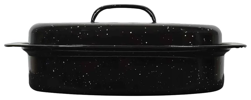 Γάστρα Εμαγιέ 01-9052 Με Σχάρα 42X32Cm Μέταλλο Black Estia Aluminium