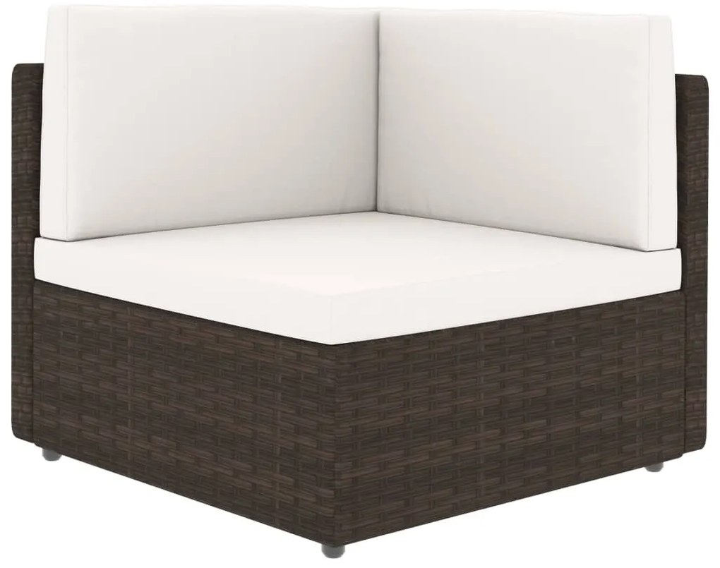 vidaXL Σαλόνι Κήπου 5 Τεμαχίων Καφέ από Συνθετικό Ρατάν με Μαξιλάρια