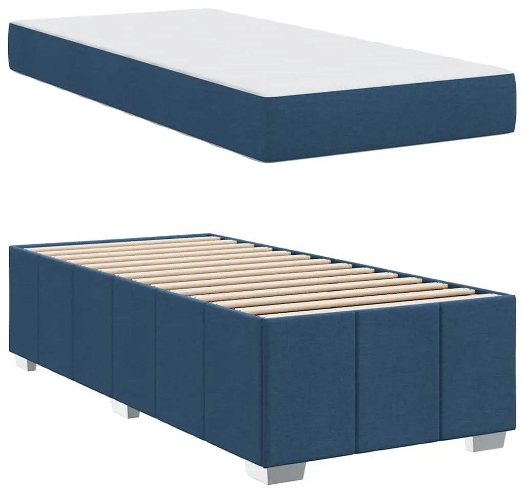 vidaXL Σκελετός Κρεβατιού Μπλε 120 x 190 cm ύφασμα