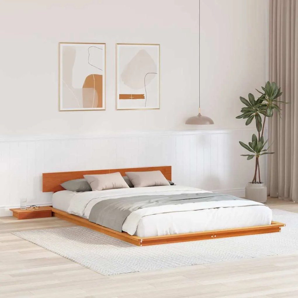 vidaXL Σκελετός Κρεβατιού Καφέ 140 x 200 cm ξύλο
