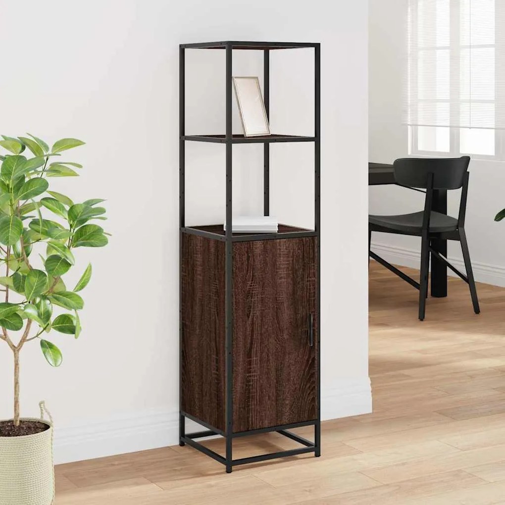 vidaXL Highboard καφέ δρυς Κατασκευασμένο ξύλο και μέταλλο