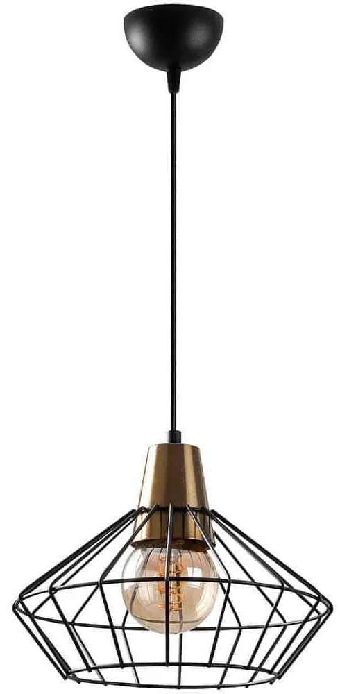 Φωτιστικό Οροφής Wire 584TTM1158 30x30x112cm 1xE27 40W Black-Gold Opviq