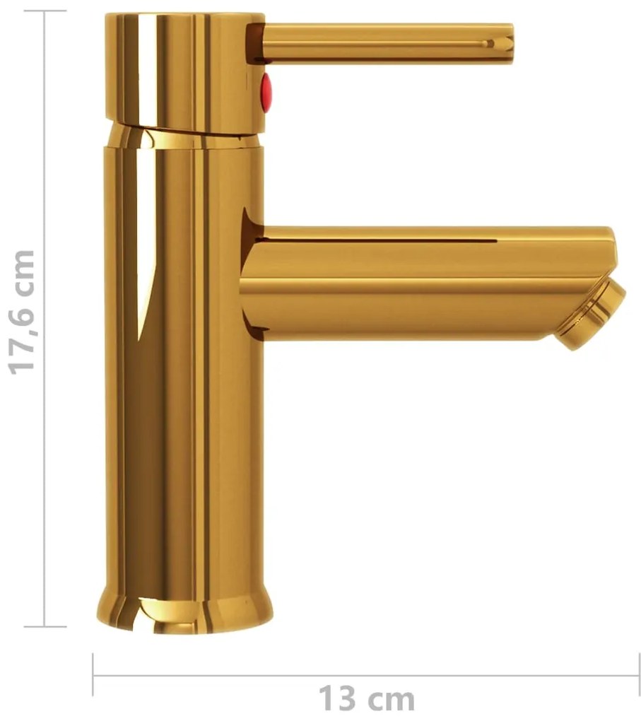 vidaXL Μπαταρία Νιπτήρα Μπάνιου Χρυσή 130 x 176 χιλ.