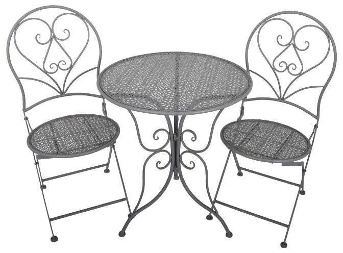 Σαλόνι Byron (Σετ 3Τμχ) 278-00-002 60x70cm(x1), 40x40x90cm(x2) Grey 2 Θέσεων