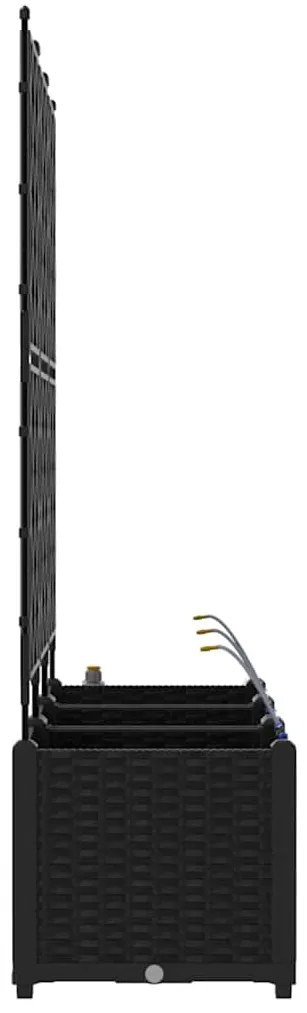vidaXL Ζαρντινιέρες κήπου Μαύρο 120 x 40 x 142 cm Ατσάλι