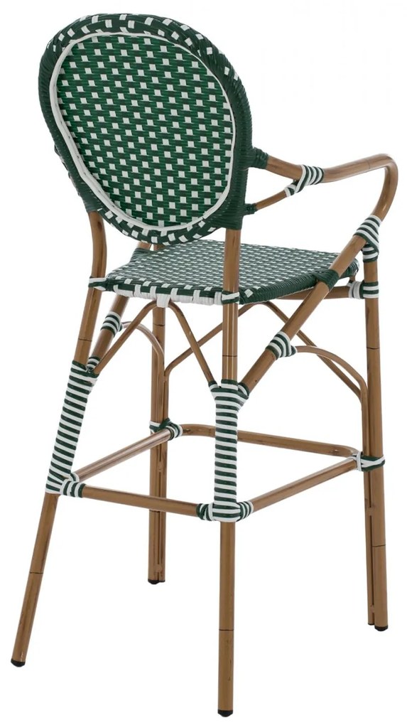 ΣΚΑΜΠΟ ΑΛΟΥΜΙΝΙΟΥ BAMBOO LOOK ΜΕ WICKER ΠΡΑΣΙΝΟ ΛΕΥΚΟ  56x60x126 εκ. 56x60x126 εκ.