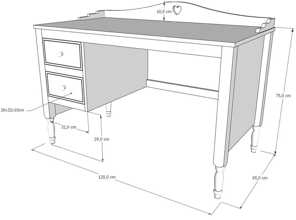 Γραφείο Bella  White  120x65x85cm  BC70018 BabyCute