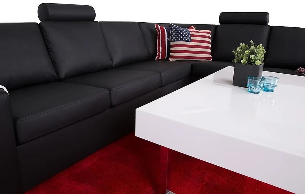 Γωνιακός Καναπές Scandinavian Choice C114, Μαύρο, 284x223x80cm, Πόδια: Πλαστική ύλη | Epipla1.gr