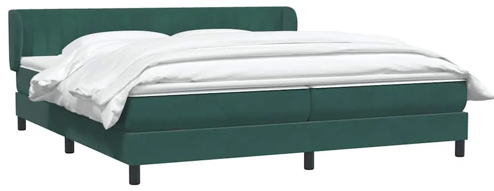 vidaXL Box Spring Κρεβάτι με στρώματα Σκούρο πράσινο Βελούδινο