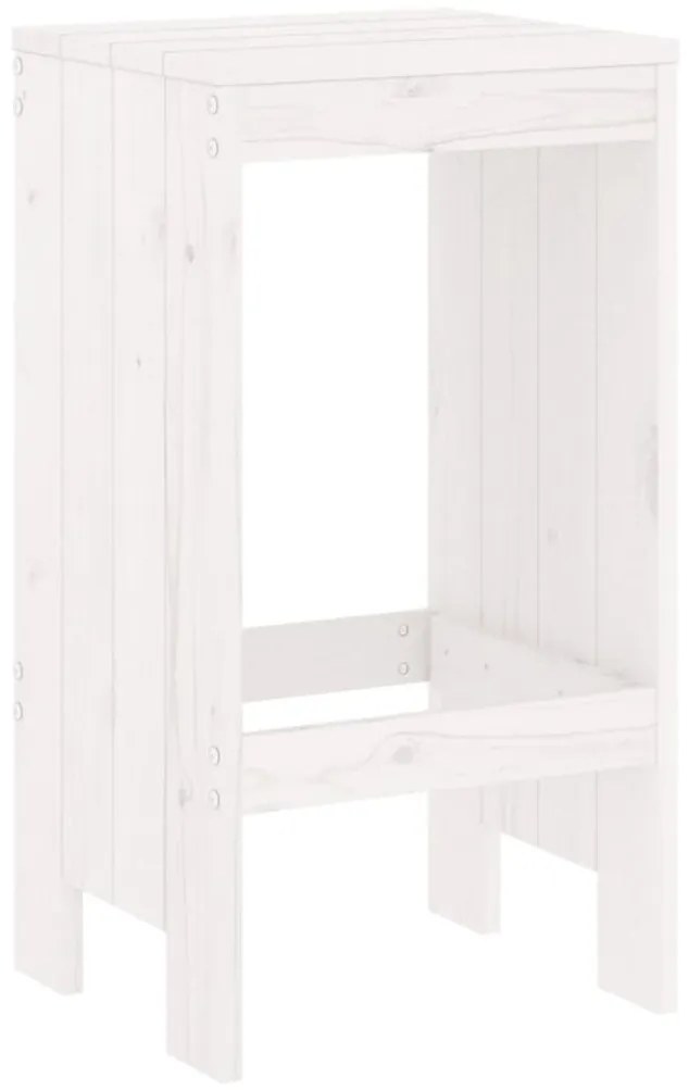 vidaXL Σκαμπό Μπαρ 2 Τεμ. Λευκά 40 x 36 x 75 εκ. από Μασίφ Ξύλο Πεύκου