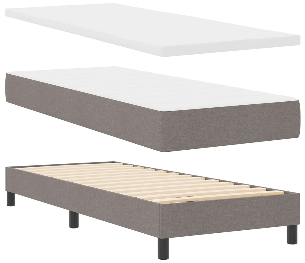 vidaXL Κρεβάτι Box Spring με στρώμα Ταούπ 80x200 εκ Fabric