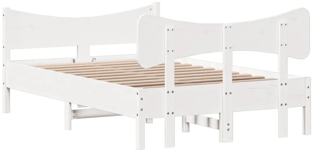 vidaXL Σκελετός Κρεβ. Χωρίς Στρώμα Λευκό 120x190 εκ Μασίφ Πεύκο