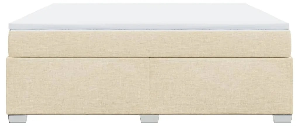 Κρεβάτι Boxspring με Στρώμα Κρεμ 180x200 εκ. Υφασμάτινο - Κρεμ