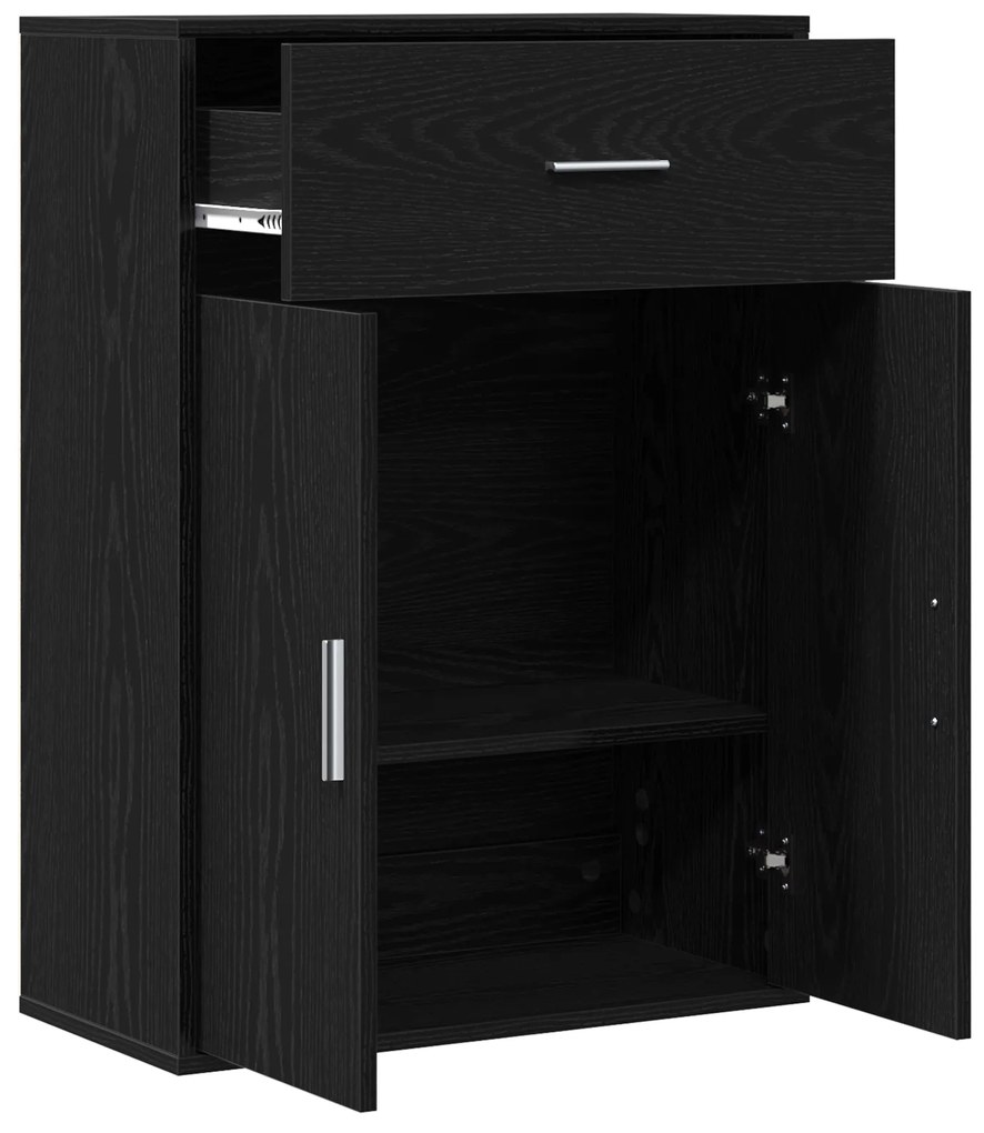 vidaXL Πλαϊνό γραφείο Μαύρη δρυς 79 x 38 x 80 εκ. Επεξεργασμένο ξύλο